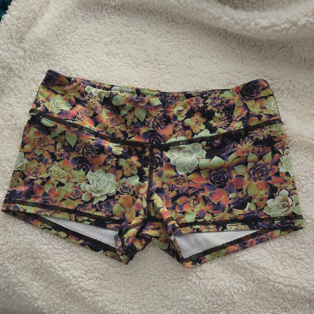 Fleo Succulent Patterned Bike Shorts